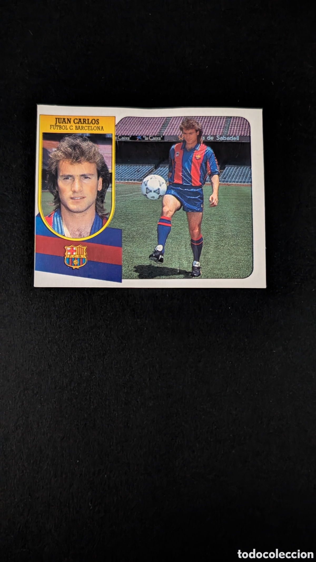 Cromos de F&uacute;tbol: JUAN CARLOS BARCELONA FICHAJE 3 VERSION CARTON LIGA ESTE 1991/92 91 92 RECUPERADO DESPEGADO