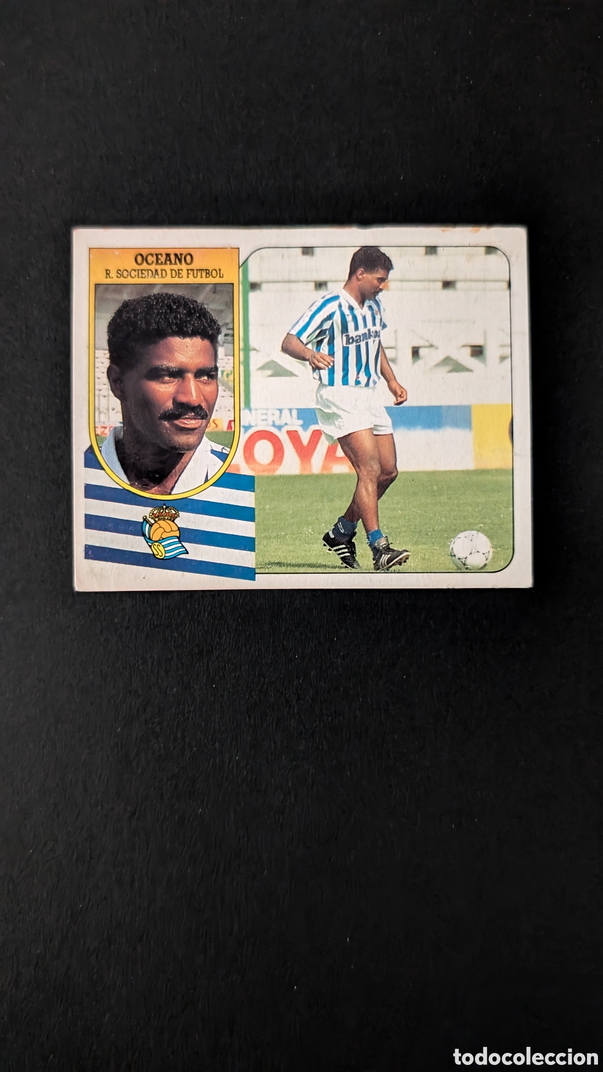 Cromos de F&uacute;tbol: OCEANO REAL SOCIEDAD COLOCA CARTON LIGA ESTE 1991/92 91 92 RECUPERADO DESPEGADO