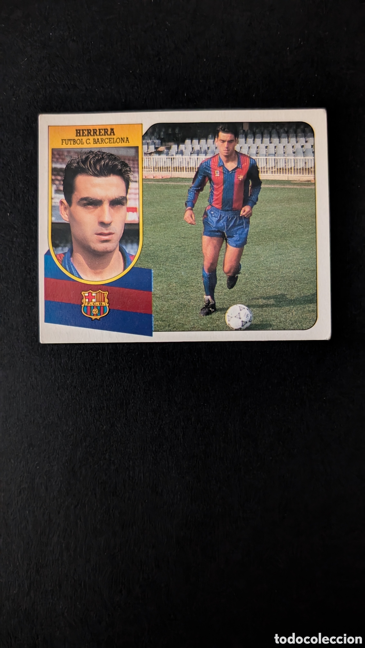 Cromos de F&uacute;tbol: HERRERA BAJA BARCELONA CARTON LIGA ESTE 1991/92 91 92 RECUPERADO DESPEGADO