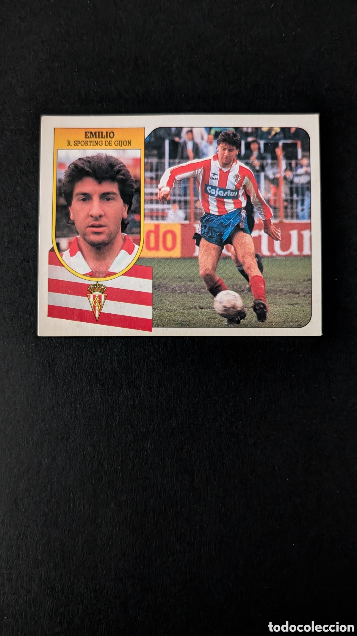 Cromos de F&uacute;tbol: EMILIO SPORTING GIJON BAJA CARTON LIGA ESTE 1991/92 91 92 RECUPERADO DESPEGADO LEVE