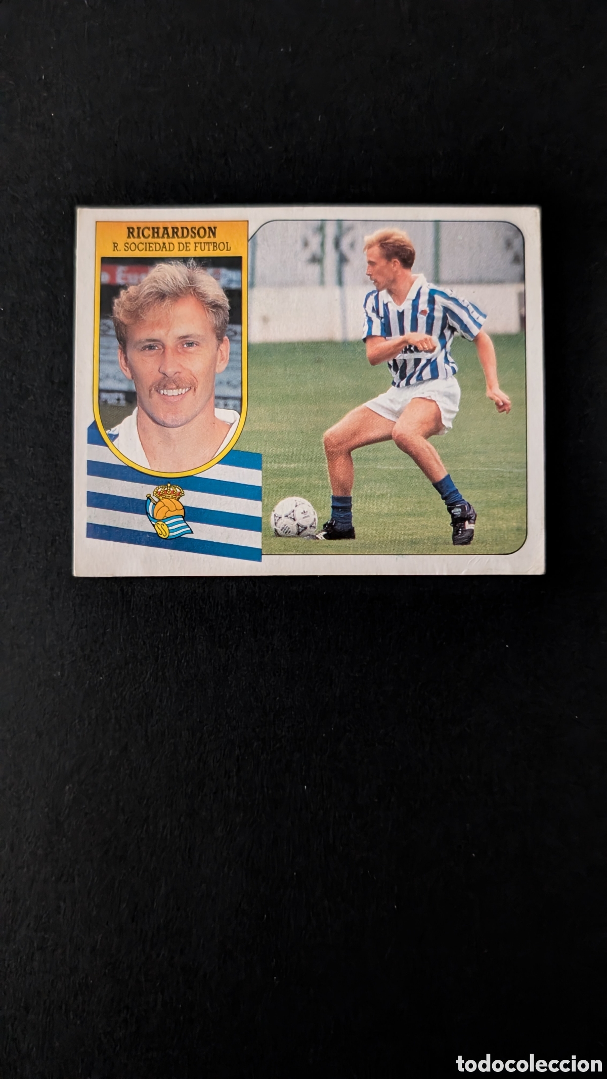 Cromos de F&uacute;tbol: RICHARDSON REAL SOCIEDAD BAJA CARTON LIGA ESTE 1991/92 91 92 RECUPERADO DESPEGADO