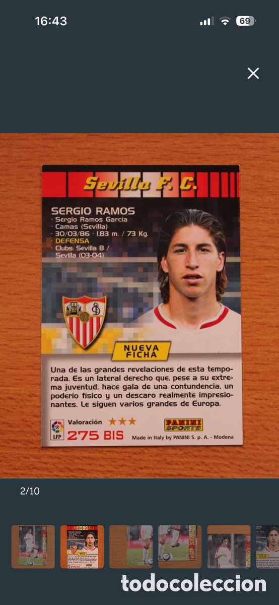 Cromos de f&uacute;tbol: Cromo Sergio Ramos rookie - Foto 2