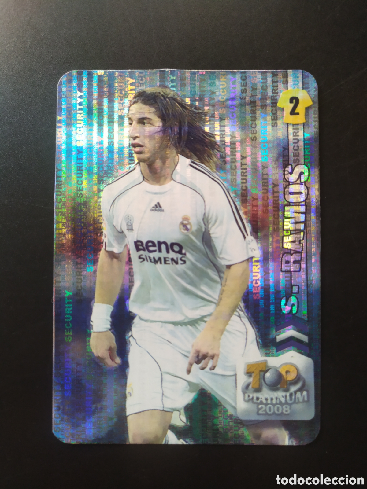 Cromos de F&uacute;tbol: Mundicromo fichas Liga 2007 2008 07 08 Sergio Ramos top platinum brillo security n&deg; 694 Real Madrid
