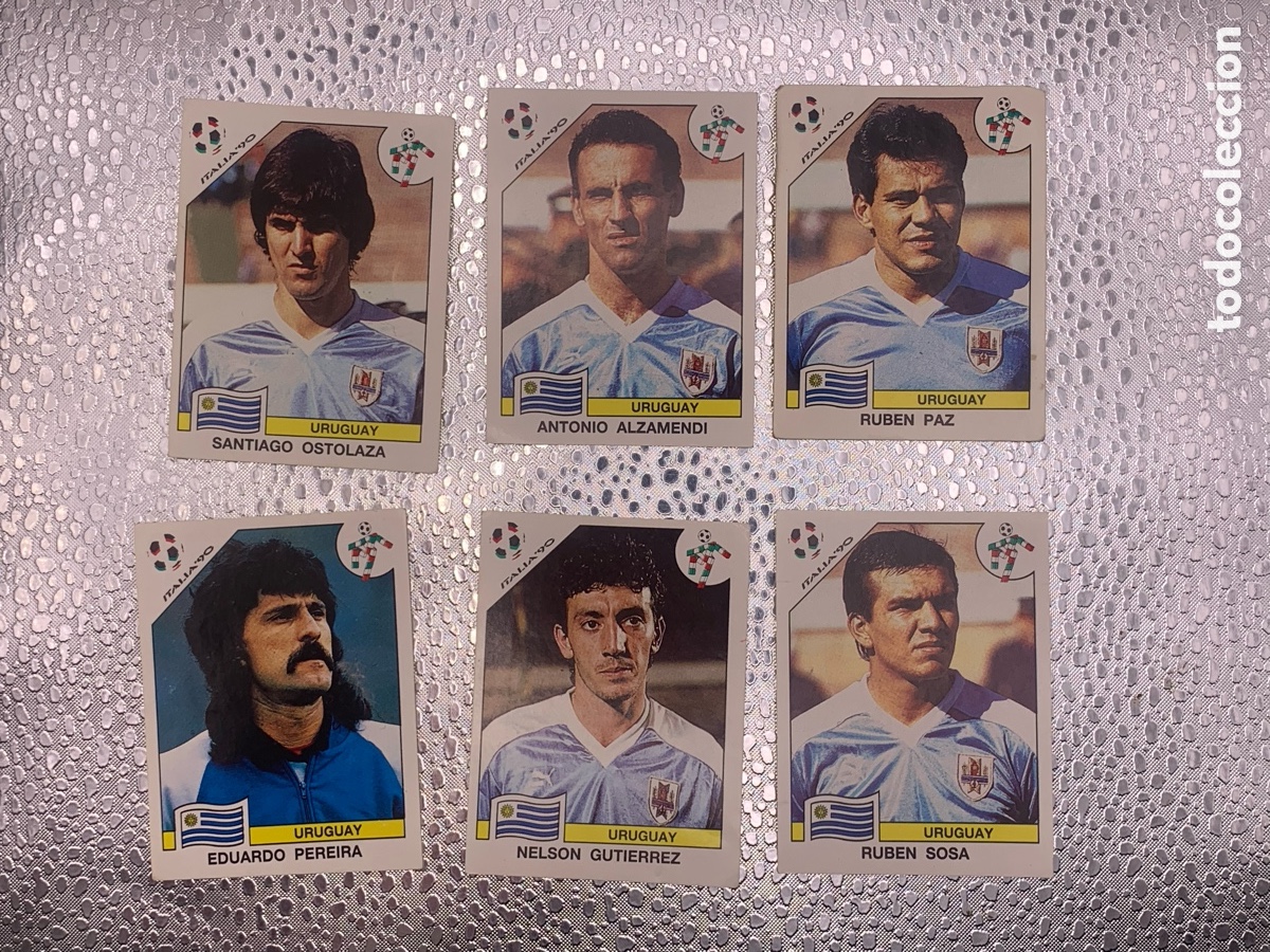 Cromos de F&uacute;tbol: Lote x6 Cromos FUTBOL ITALIA 90 - URUGUAY