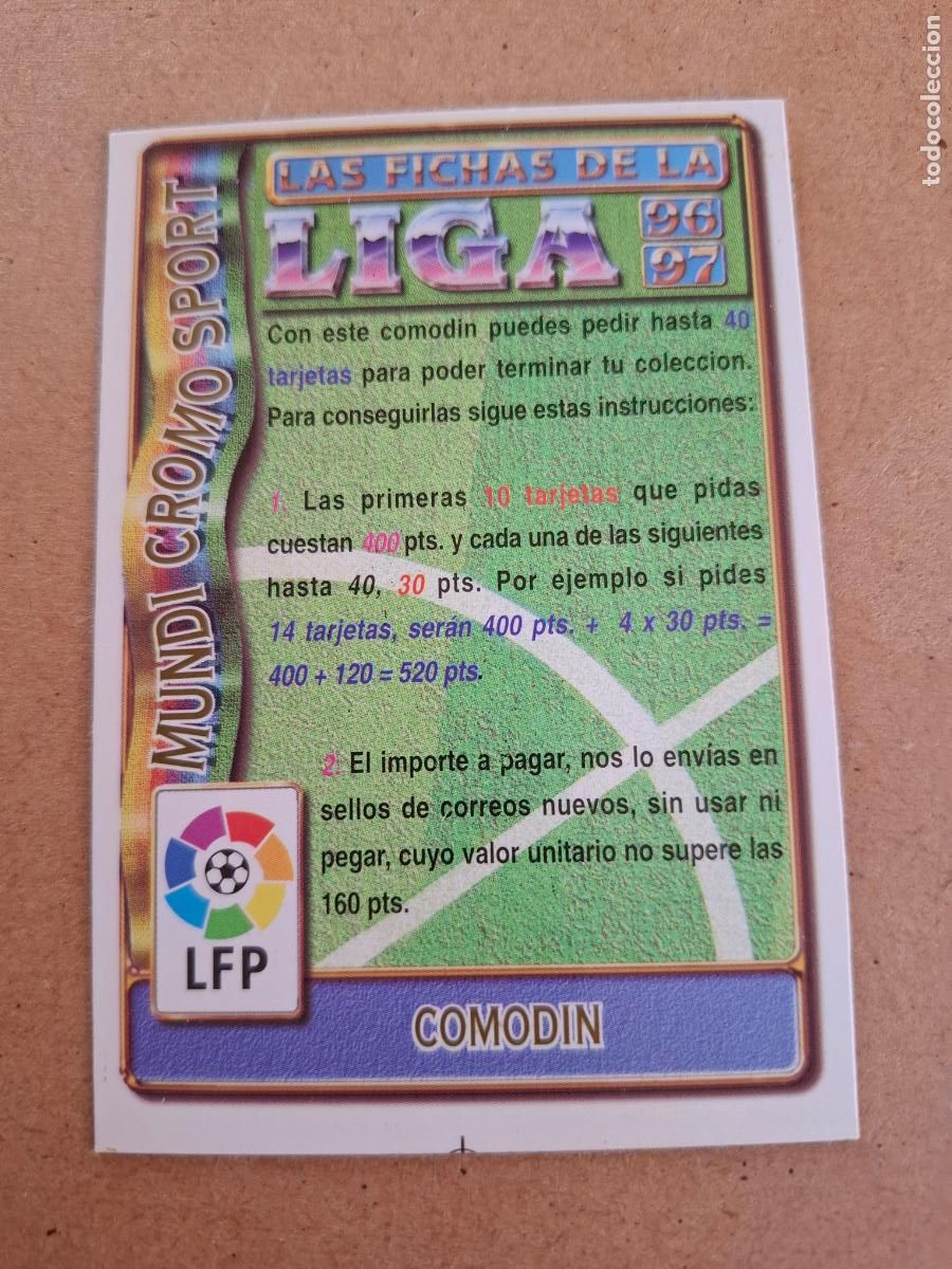Fu&szlig;ball-Sticker: MUNDICROMO 96 97 1996 1997 - COMODIN ( LETRAS PEQUE&Ntilde;AS )