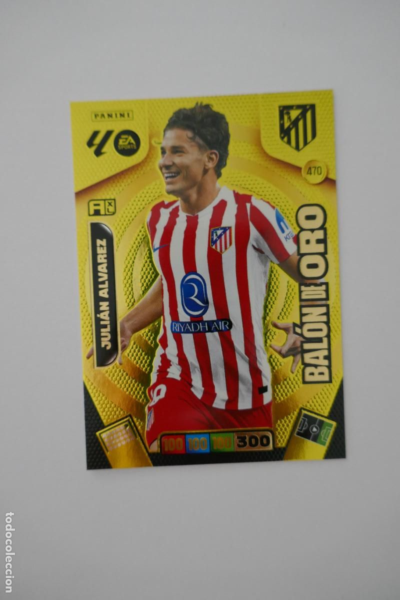 Cromos de F&uacute;tbol: 470 Juli&aacute;n &Aacute;lvarez, Atl&eacute;tico de Madrid, Bal&oacute;n de Oro, Panini Adrenalyn XL La Liga 2025 2026 25 26