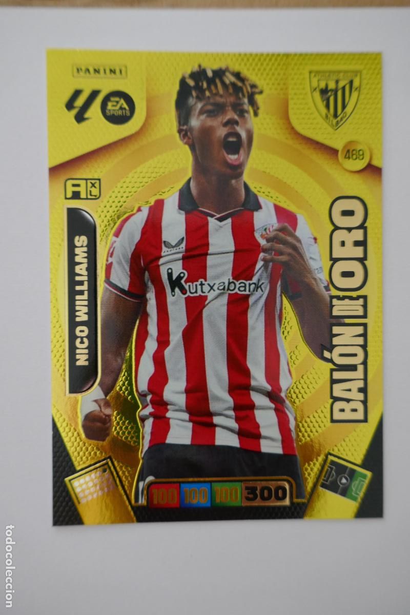 Cromos de Futebol: 469 NICO WILLIAMS ATHLETIC BILBAO BAL&Oacute;N DE ORO ADRENALYN 2025 2026 25 26
