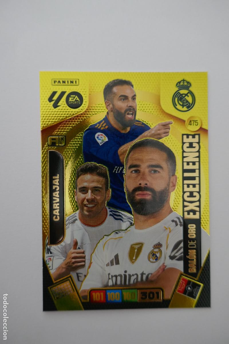 Cromos de Futebol: 475 Dani Carvajal, Real Madrid, Bal&oacute;n de Oro Excellence, Panini Adrenalyn XL La Liga 2025 2026 25 26