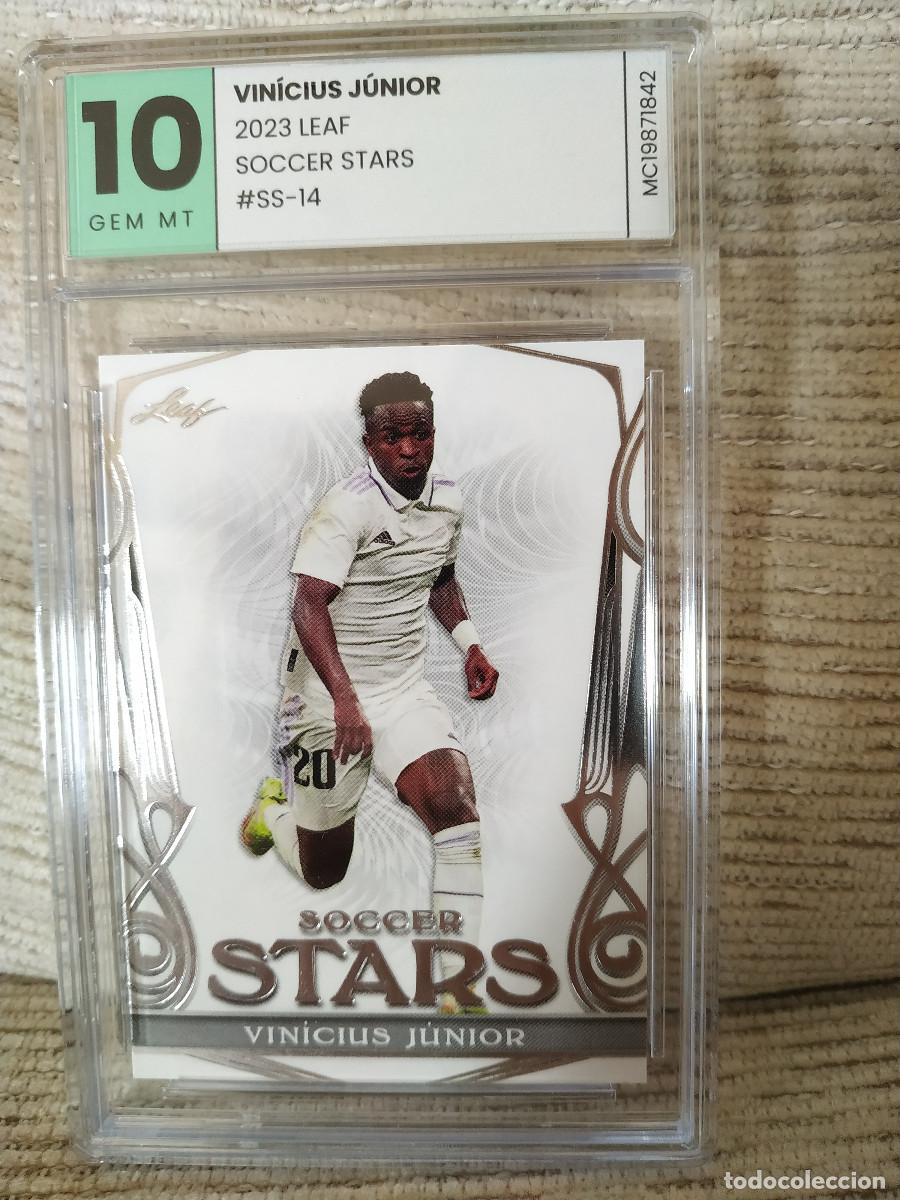 Football Stickers: Vinicius Junior. Soccer Stars. Leaf. Gradeada 10. Mint Cards