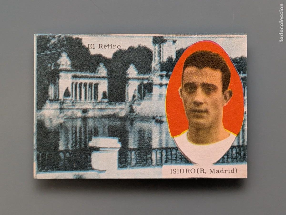 Fu&szlig;ball-Sticker: RARO CROMO RARE NMINT CARD ISIDRO REAL MADRID LIGA FUTBOL 1963 1964 63/64 FHER DISGRA FOOTBALL