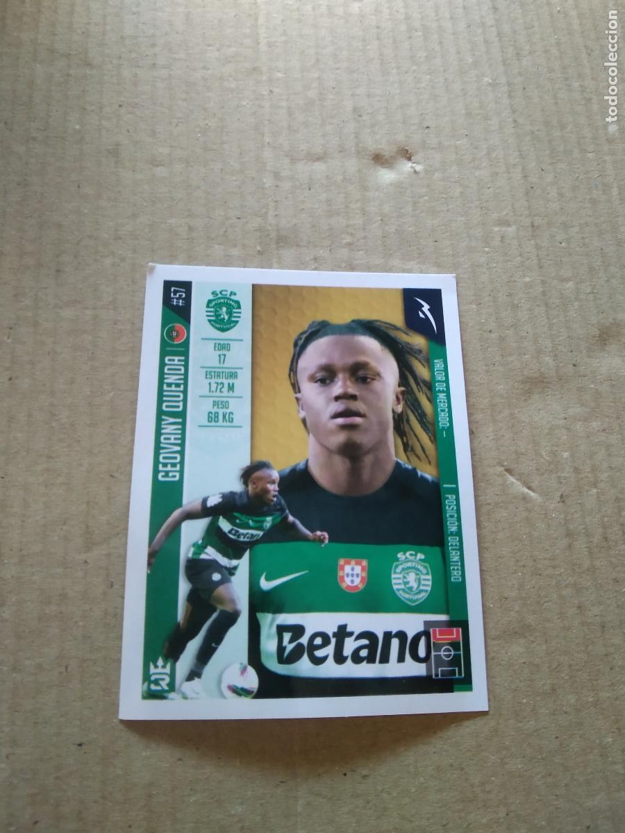 Fu&szlig;ball-Sticker: 310 GEOVANY QUENDA SPORTING PORTUGAL CROMO FUTBOL LOS REYES DEL FUTBOL MUNDIAL RANKING DE CLUBES