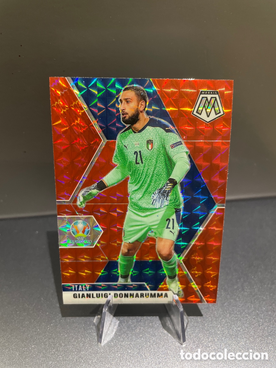 Fu&szlig;ball-Sticker: Donnarumma 131 Red Prizm Panini Mosaic Euro 2020 Italia