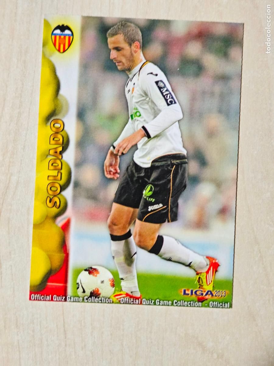 Cromos de f&uacute;tbol: N&ordm; 74 SOLDADO - MUNDICROMO QUIZ GAME FICHAS LIGA 2013 - VALENCIA