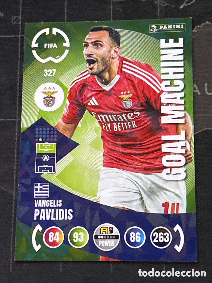 Cromos de F&uacute;tbol: 327 VANGELIS PAVLIDIS (BENFICA) GOAL MACHINE PANINI ADRENALYN XL FIFA CLUB WORLD CUP 2025 25