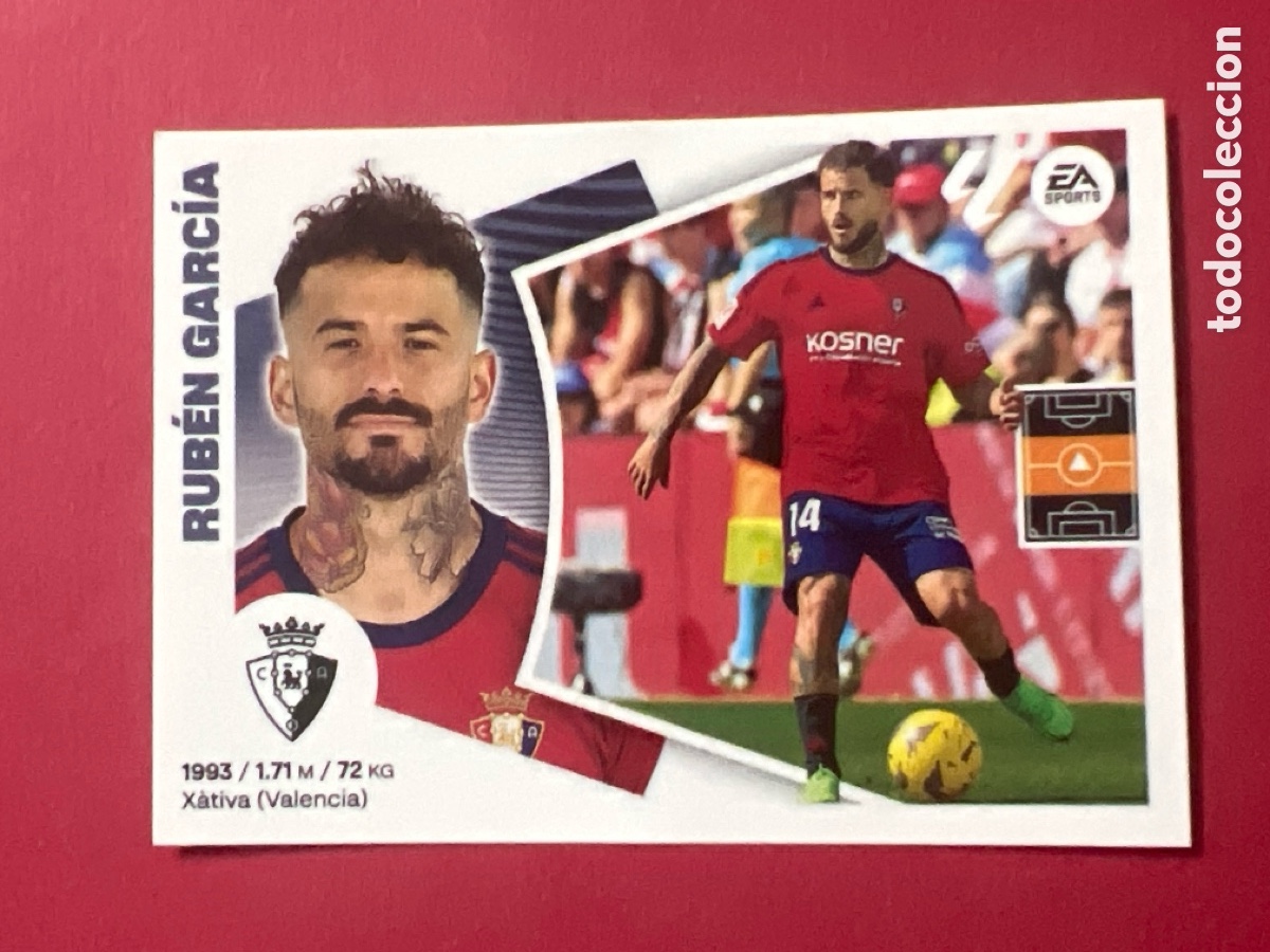 Figurine di Calcio: C1115. N&ordm; 15 RUBEN GARCIA OSASUNA LIGA ESTE 24 25 2024 2025 SIN PEGAR NUNCA PEGADO