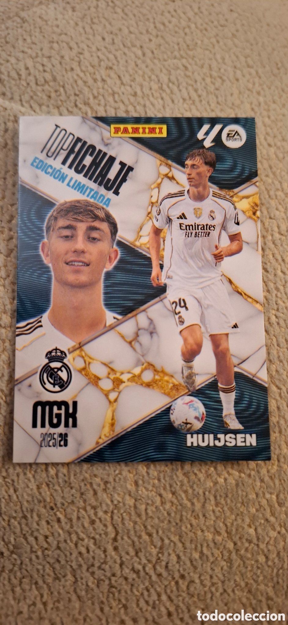 Cromos de f&uacute;tbol: HUIJSEN REAL MADRID TOP FICHAJE EDICION LIMITADA MEGACRACKS 2025 2026 MGK PANINI LIGA 25 26