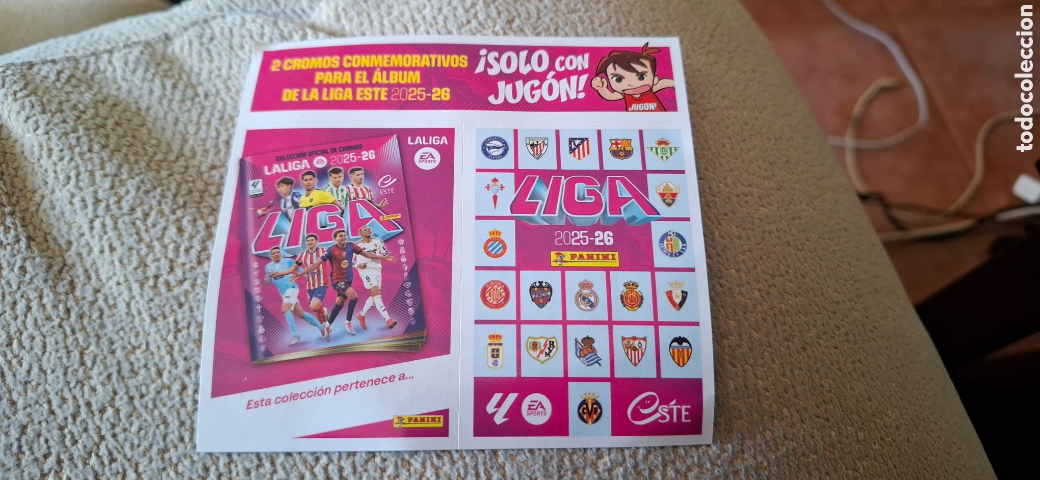 Football Stickers: 2 CROMOS CONMEMORATIVOS PRIMERA PAGINA DEL ALBUM ⚽ PANINI LIGA ESTE 25 26 2025 2026 ⚽