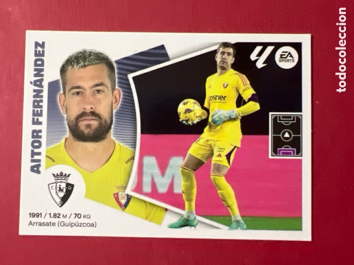 Fu&szlig;ball-Sticker: C1255. OSASUNA N&ordm; 4 AITOR FERNANDEZ LIGA ESTE 2024 2025 24 25 PANINI