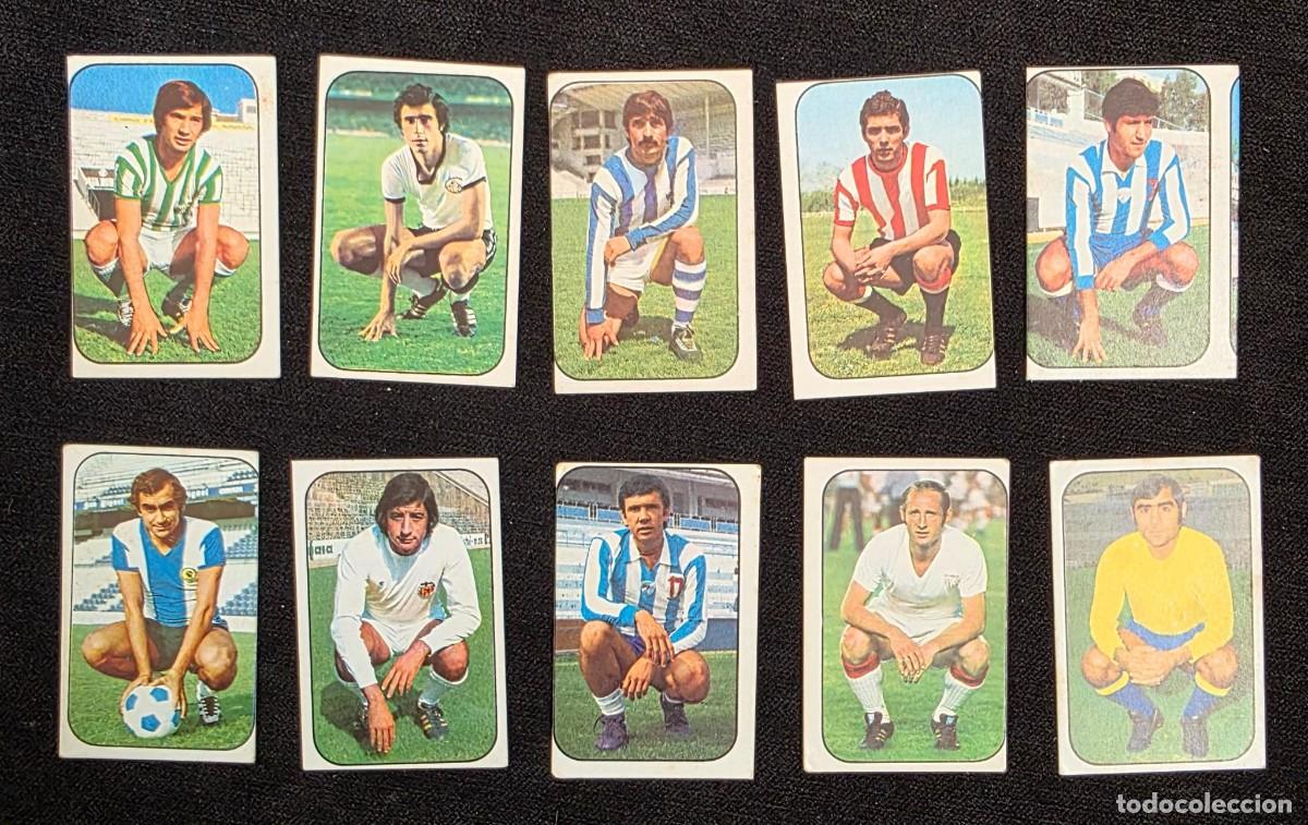 Football Stickers: Lote 10 Cromos Antiguos de F&uacute;tbol A&ntilde;os 70 &ndash; Colecci&oacute;n Vintage Original