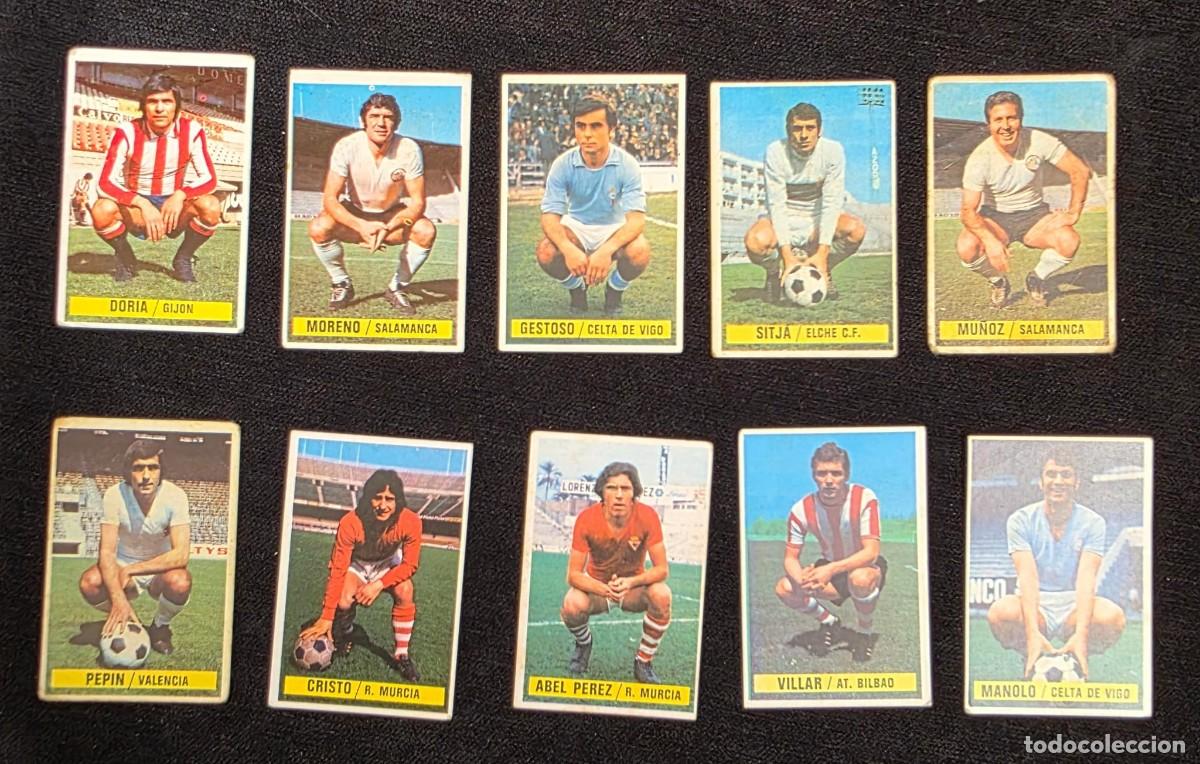 Football Stickers: Lote 10 Cromos Antiguos de F&uacute;tbol A&ntilde;os 70 &ndash; Colecci&oacute;n Vintage Original
