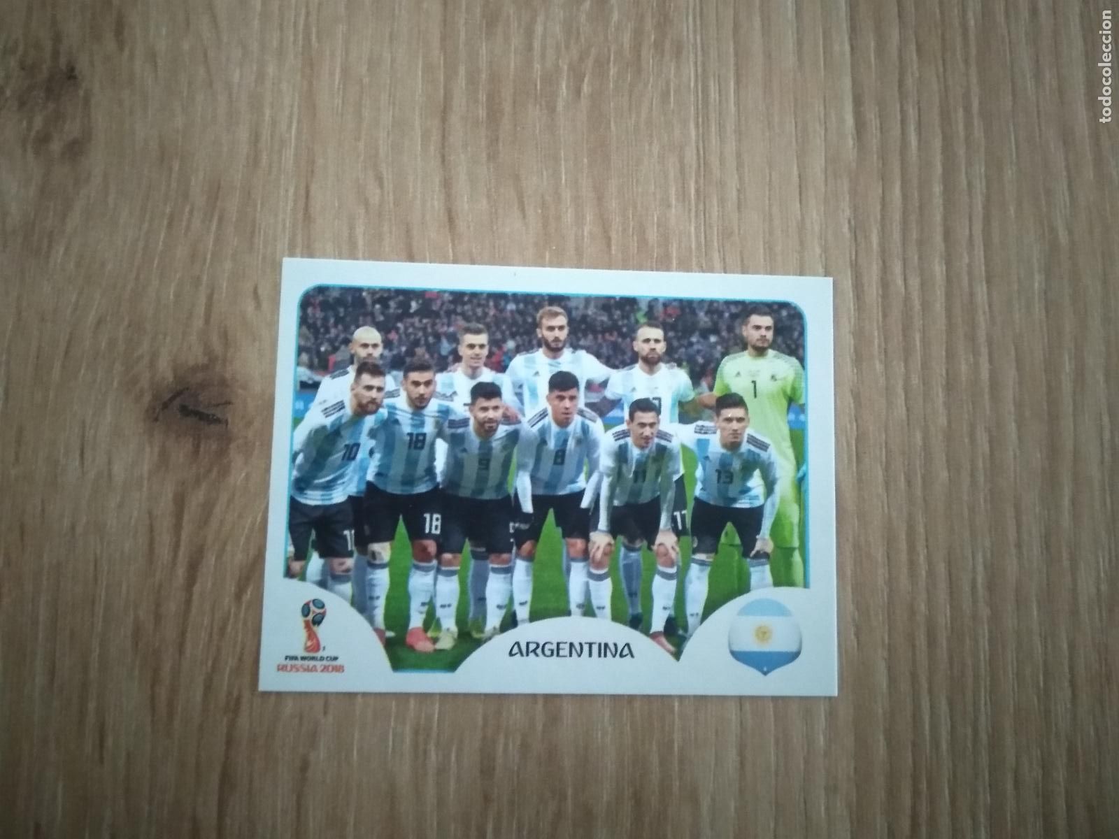 Cromos de F&uacute;tbol: 261 MESSI EQUIPO PLANTILLA ARGENTINA CROMO FUTBOL PANINI MUNDIAL 2018 WORLD CUP TRASERA ROSA