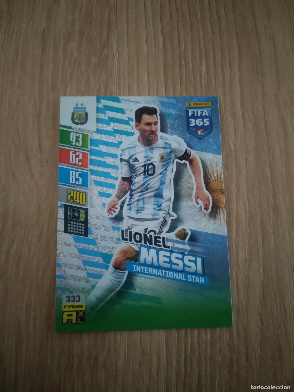 Cromos de F&uacute;tbol: 333 MESSI ARGENTINA INTERNATIONAL STAR CROMO FUTBOL PANINI 2021-2022 ADRENALYN FIFA 365 21-22