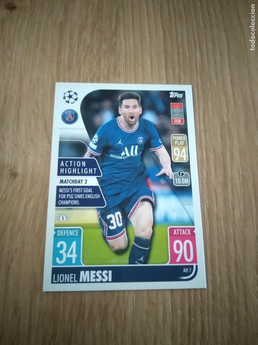 Cromos de F&uacute;tbol: AH7 MESSI PSG CROMO FUTBOL Topps UEFA Champions League & Europa League 2021-2022. Match Attax Extra