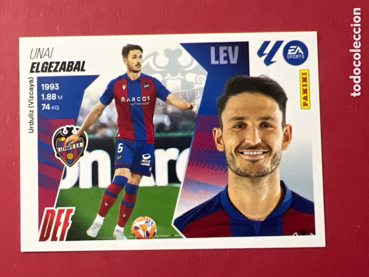 Fu&szlig;ball-Sticker: C614. N&ordm; 9 ELGEZABAL LEVANTE LIGA ESTE 25 26 2025 2026 SIN PEGAR NUNCA PEGADO