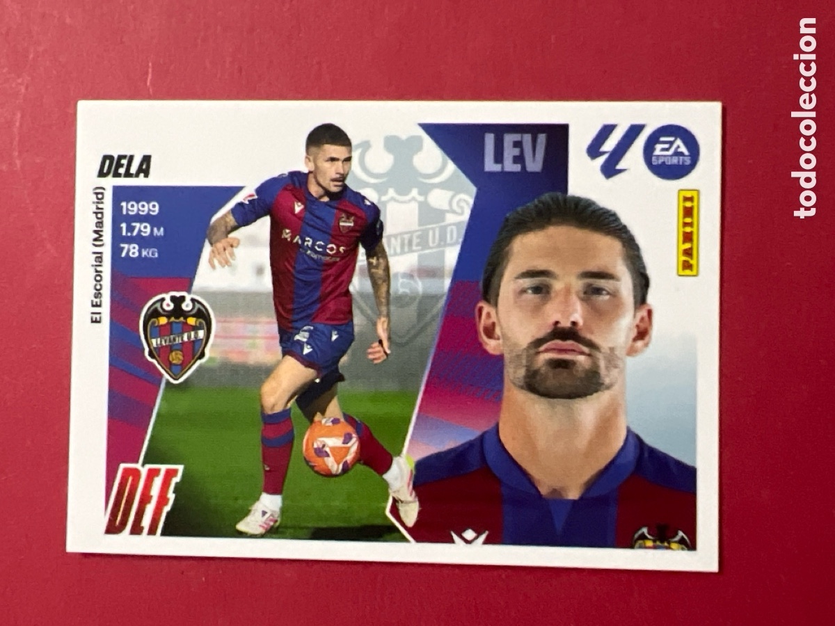Cromos de f&uacute;tbol: C628. CROMO PANINI LIGA ESTE 2025-26 (25 - 26) - N&ordm; 6 - DELA - LEVANTE