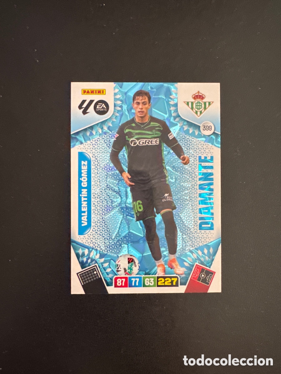 Cromos de f&uacute;tbol: VALENT&Iacute;N GOMEZ DIAMANTE NUMERO 399 ADRENALYN 2025 2026