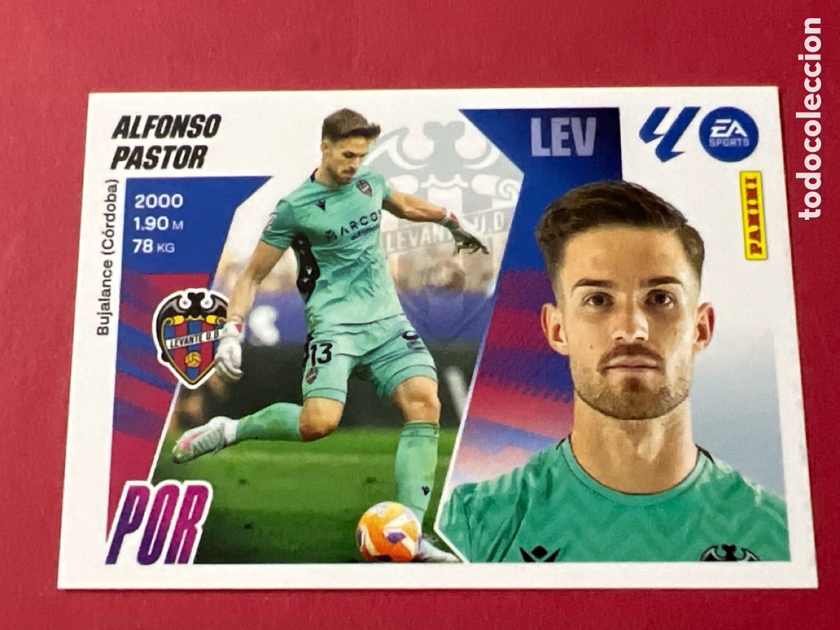 Cromos de f&uacute;tbol: C636. CROMO PANINI LIGA ESTE 2025-26 (25 - 26) - N&ordm; 4 - ALFONSO PASTOR - LEVANTE
