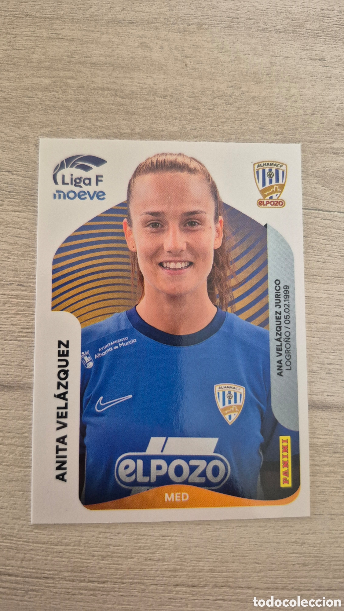 Cromos de f&uacute;tbol: N&deg;15 Alhama CF El Pozo Anita Velazquez Liga Femenina 25/26