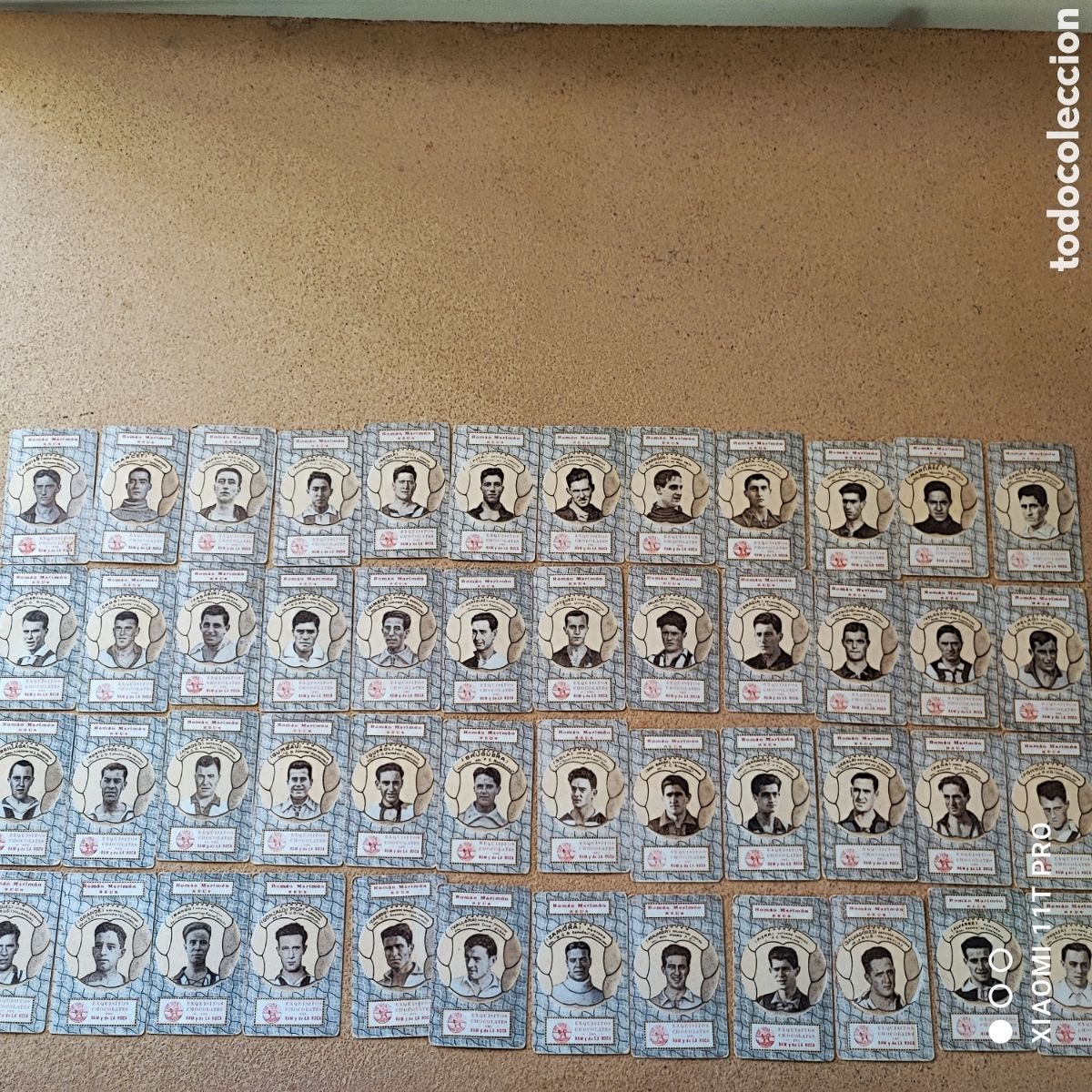 Cromos de F&uacute;tbol: Colecci&oacute;n naipes completa de 48 naipes futbolistas, Rom&aacute;n Marimon Reus.
