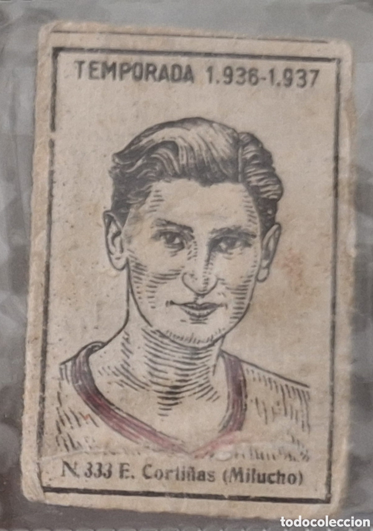 Cromos de F&uacute;tbol: Racing de Santander - N 333. E. Corti&ntilde;as Milucho - temporada 1936-1937 cromos cajas de cerillas