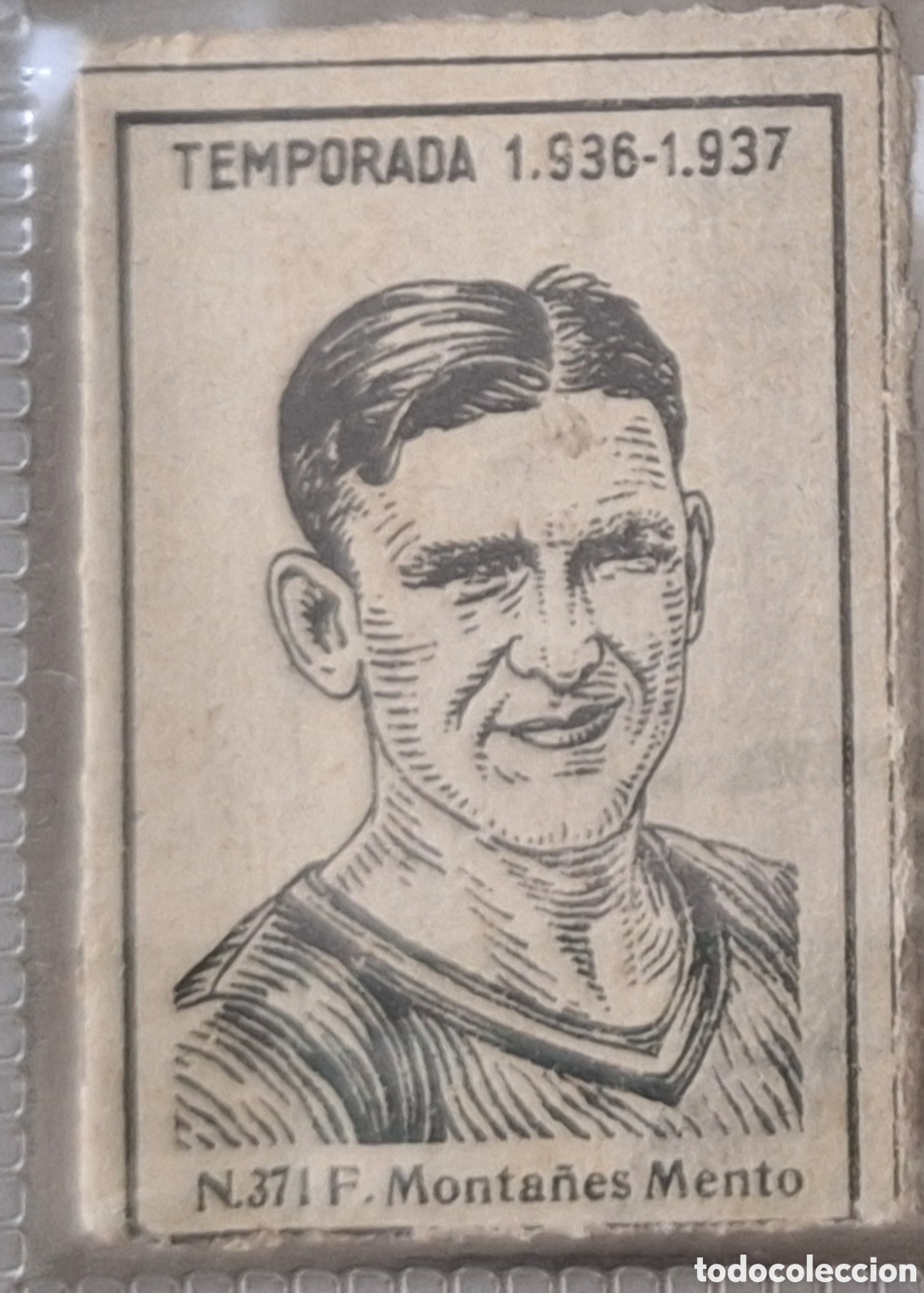 Cromos de F&uacute;tbol: Gimnastico Valencia - N. 371 F. Monta&ntilde;&eacute;s Ment&oacute; - temporada 1936-1937 cromos cajas de cerillas