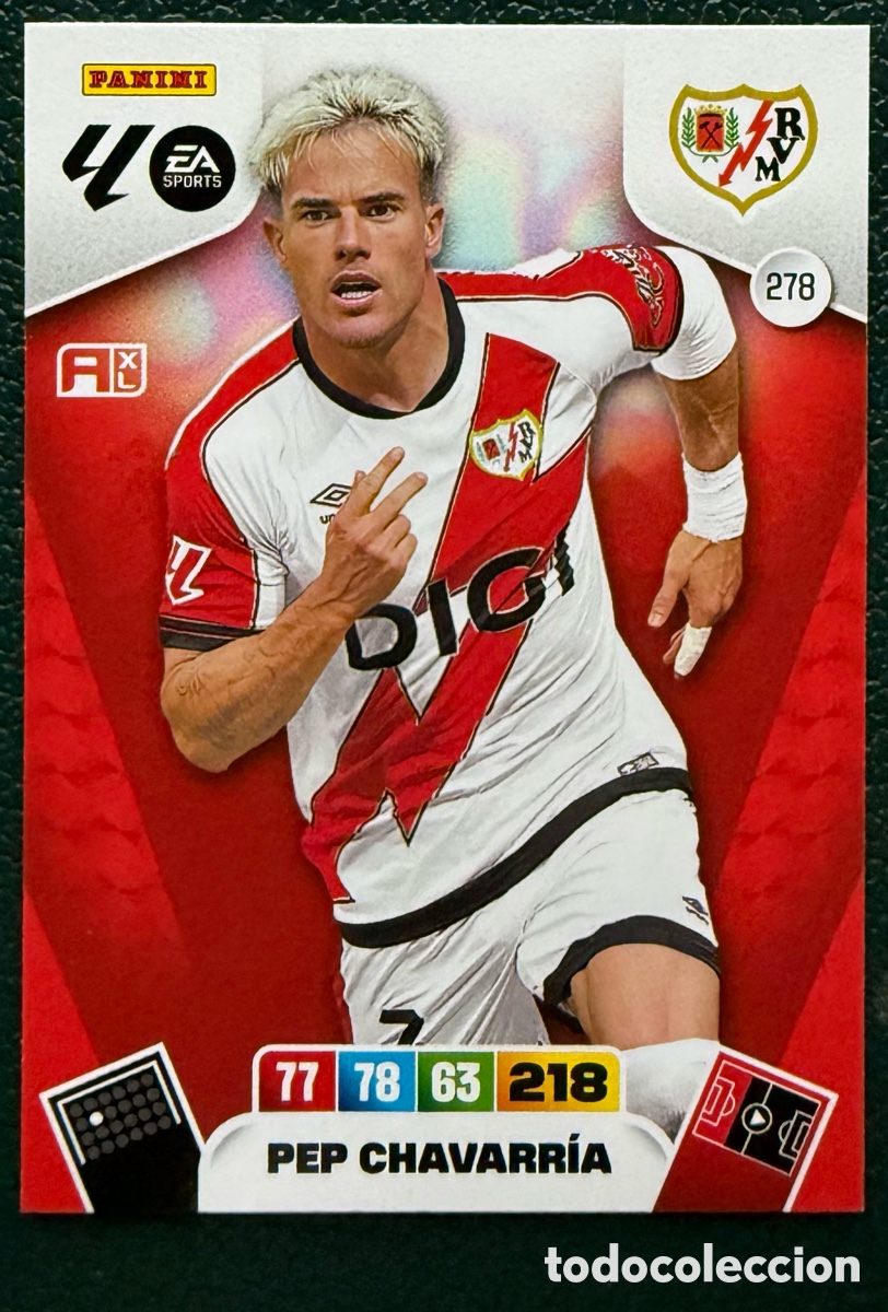 Cromos de F&uacute;tbol: 278 PEP CHAVARRIA RAYO VALLECANO FICHAS ALBUM ADRENALYN XL 2025 2026 25 26