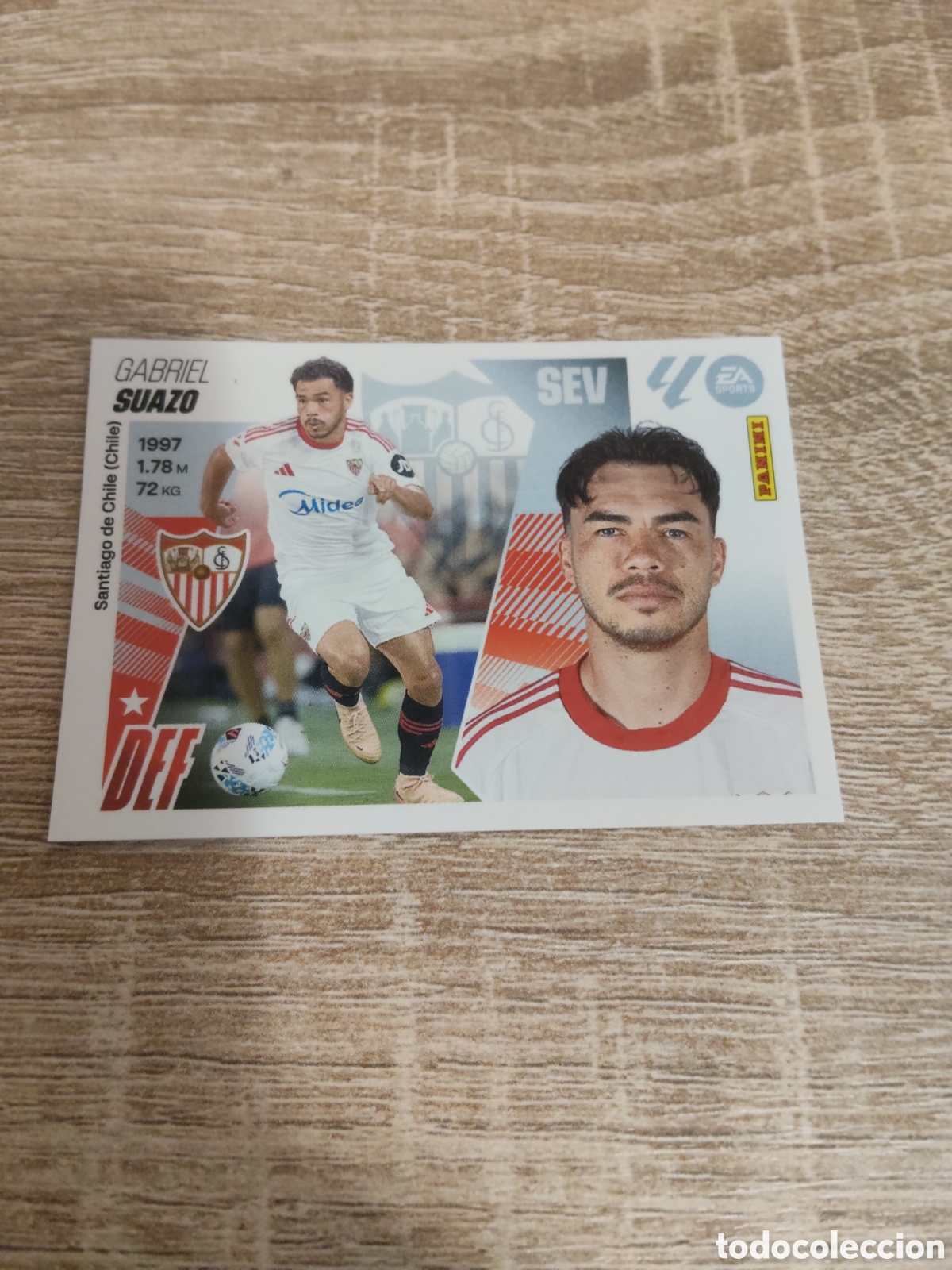 Cromos de f&uacute;tbol: Suazo Sevilla fichaje 26 liga 2025 2026 25 26 ediciones este