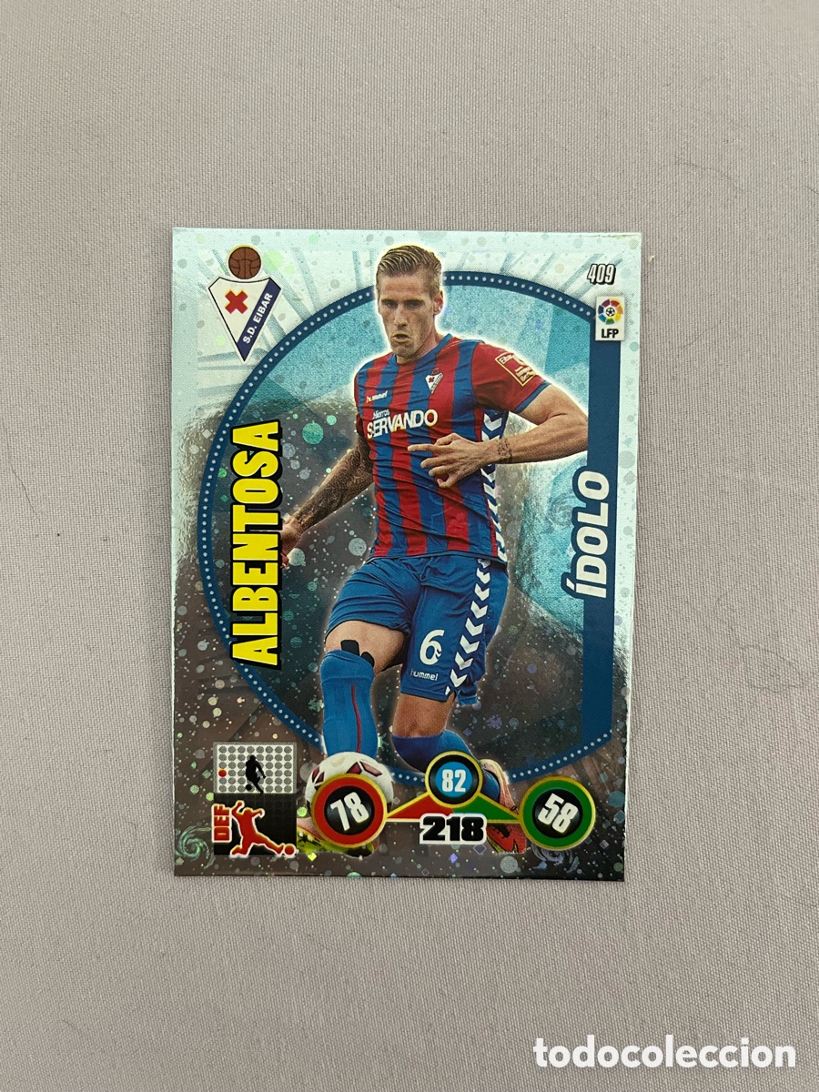 Fu&szlig;ball-Sticker: ALBENTOSA IDOLO (CORREGIDO) ESCUDO EIBAR ADRENALYN XL 2014 2015 14 15