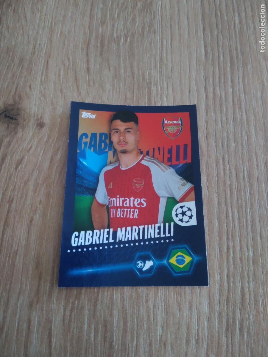 Figurine di Calcio: 61 GABRIEL MARTINELLI ARSENAL CROMO FUTBOL UEFA CHAMPIONS LEAGUE 23-24 TOPPS 2023-2024