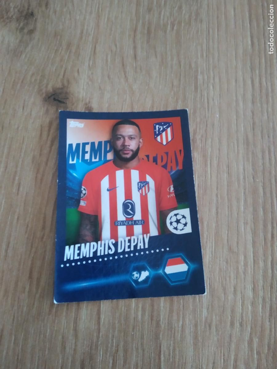 Figurine di Calcio: 82 MEMPHIS DEPAY ATLETICO DE MADRID CROMO FUTBOL UEFA CHAMPIONS LEAGUE 23-24 TOPPS 2023-2024