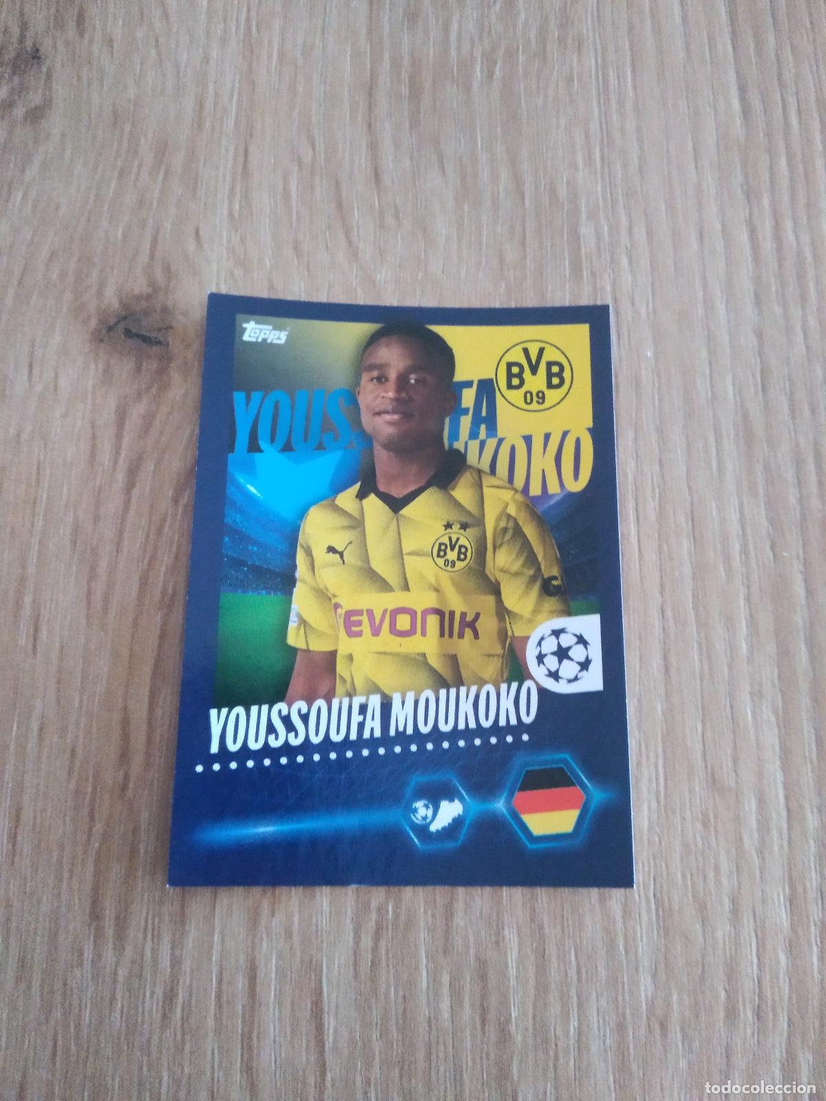Figurine di Calcio: 99 YOUSSOUFA MOUKOKO BORUSSIA DORTMUND CROMO FUTBOL UEFA CHAMPIONS LEAGUE 23-24 TOPPS 2023-2024