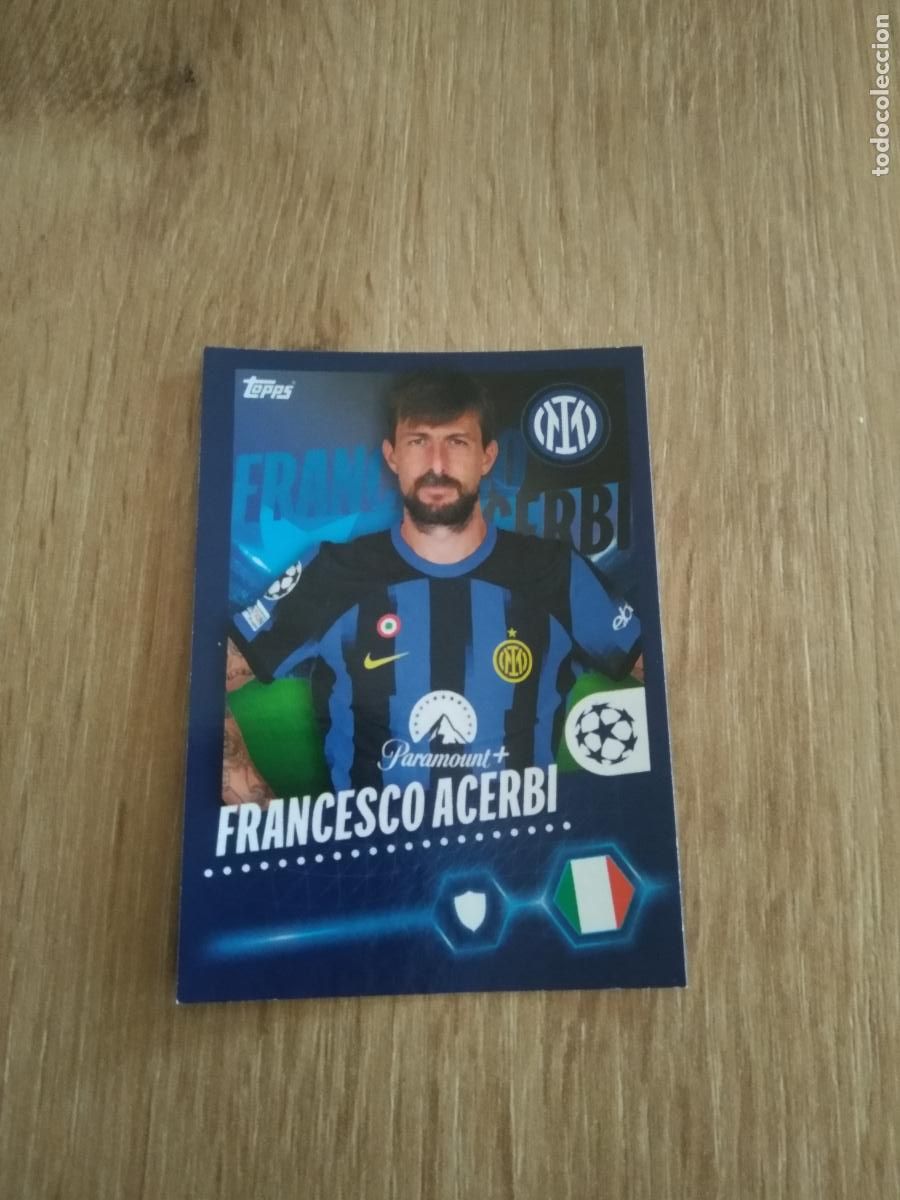 Cromos de F&uacute;tbol: 168 FRANCESCO ACERBI INTER MILAN CROMO FUTBOL UEFA CHAMPIONS LEAGUE 23-24 TOPPS 2023-2024