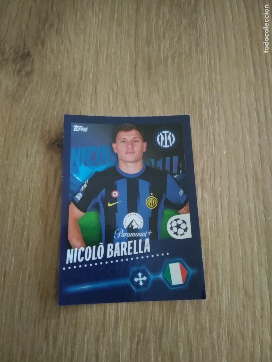Fu&szlig;ball-Sticker: 172 NICOLO BARELLA INTER MILAN CROMO FUTBOL UEFA CHAMPIONS LEAGUE 23-24 TOPPS 2023-2024