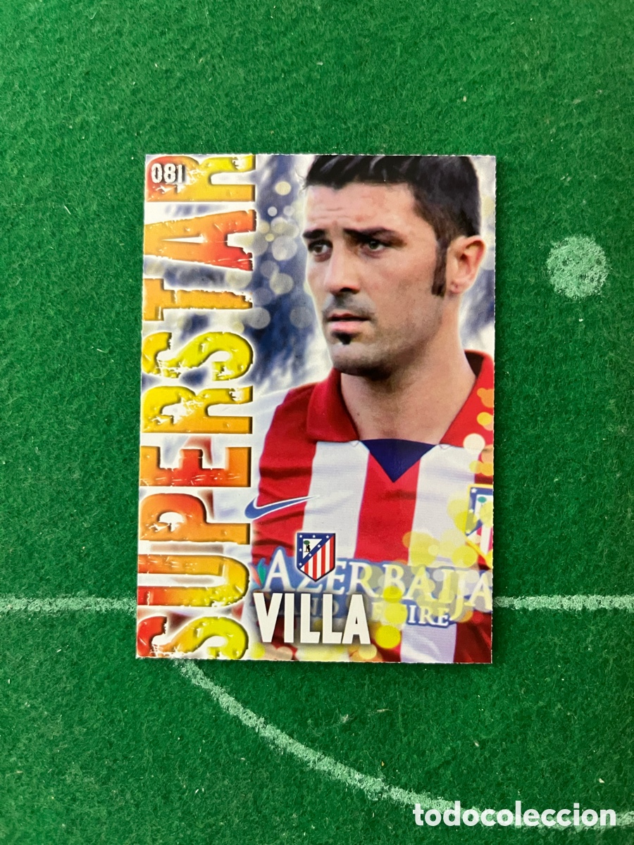 Football Stickers: 81 VILLA ATL&Eacute;TICO DE MADRID LAS FICHAS DE LA LIGA 2013 2014 MUNDICROMO SUPERSTAR