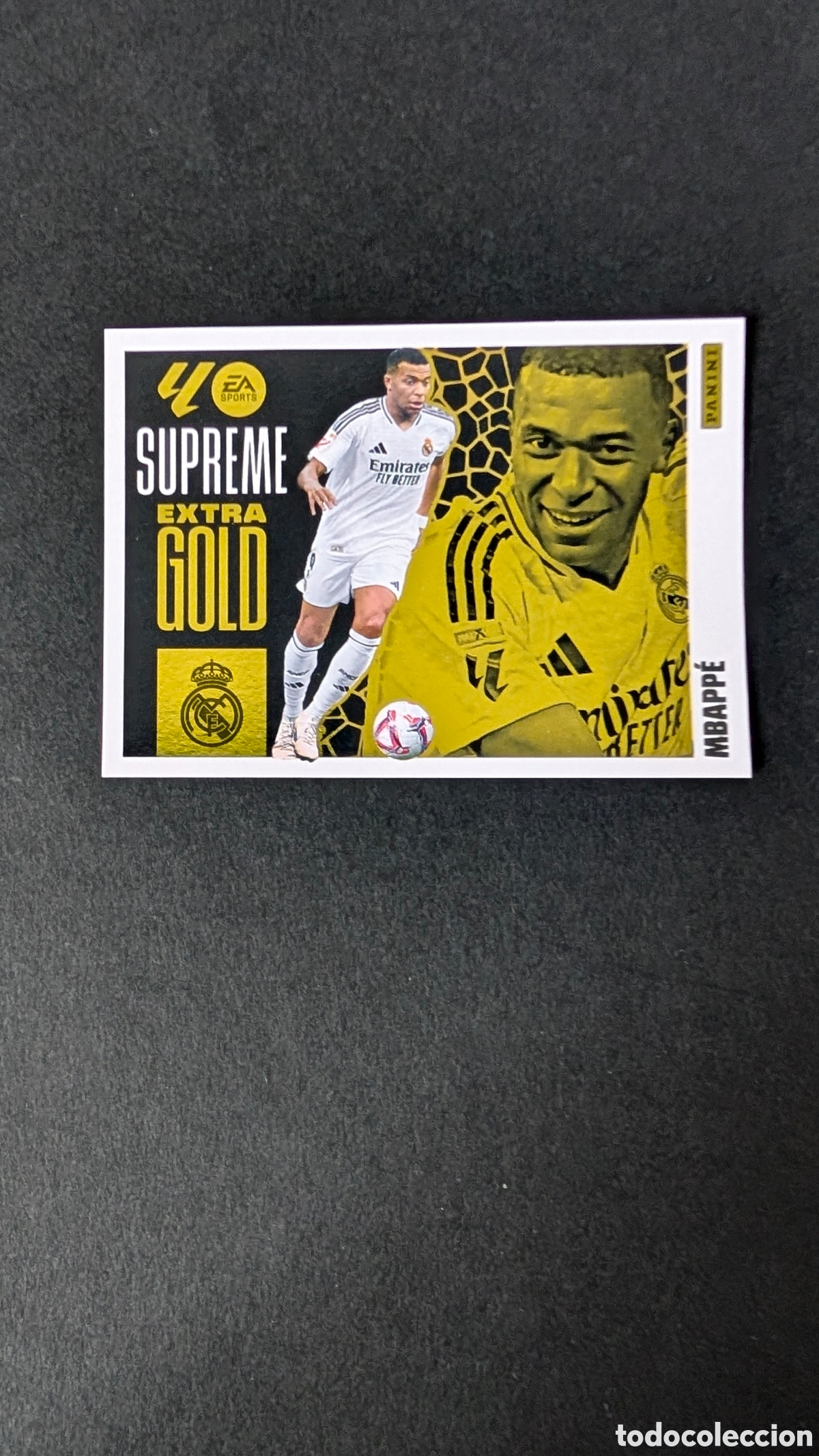Cromos de F&uacute;tbol: MBAPPE REAL MADRID SUPREME EXTRA GOLD LIGA ESTE 2025/26 25 26 NUNCA PEGADO SIN PEGAR