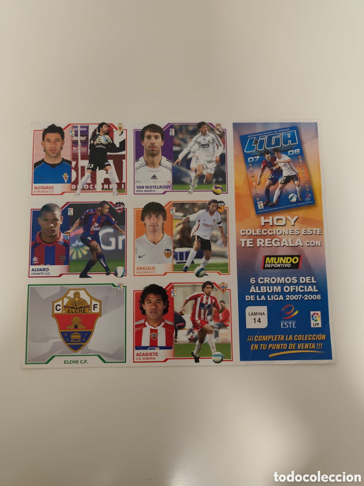Cartes &agrave; collectionner de Football: LAMINA PROMOCIONAL 6 CROMOS LIGA ESTE 2007 2008 DIARIO MUNDO DEPORTIVO