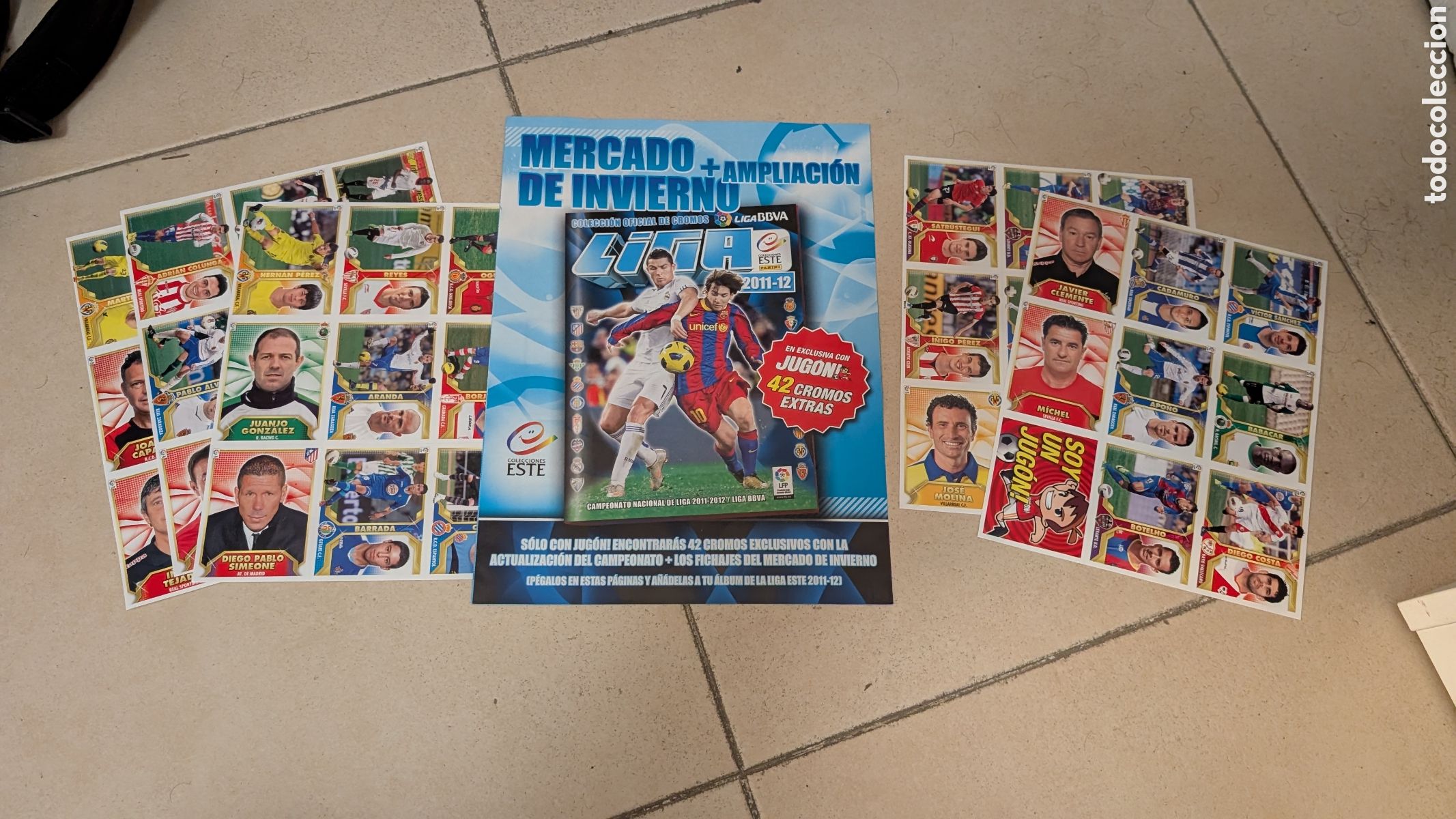 Cromos de F&uacute;tbol: MERCADO INVIERNO COMPLETO LIGA ESTE 2011/12 11 12 TODOS LOS CROMOS SIN PEGAR + HOJA L&Aacute;MINA PLANCHA