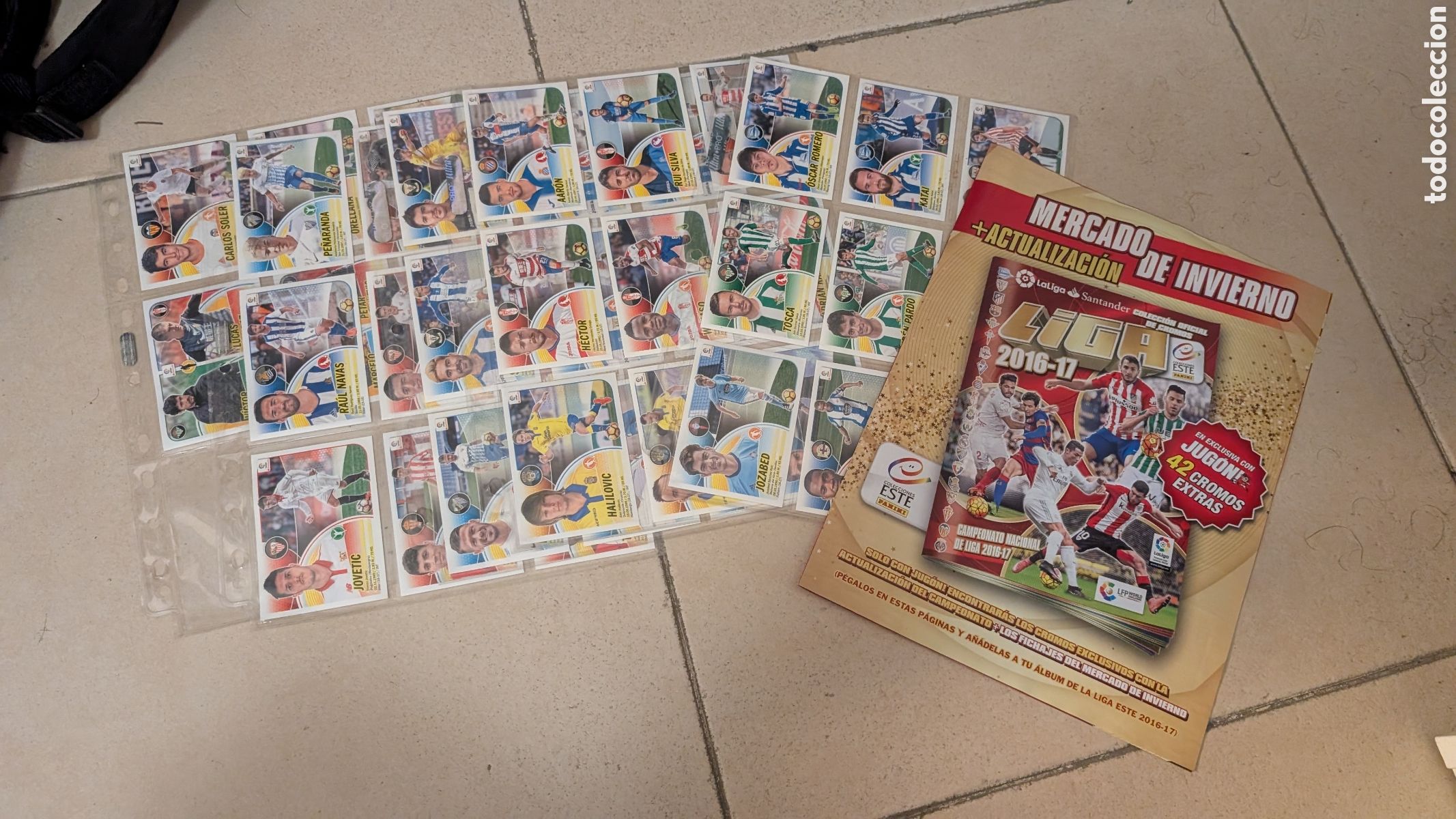 Cromos de F&uacute;tbol: MERCADO INVIERNO COMPLETO LIGA ESTE 2016/17 16 17 TODOS LOS CROMOS SIN PEGAR + HOJA L&Aacute;MINA PLANCHA