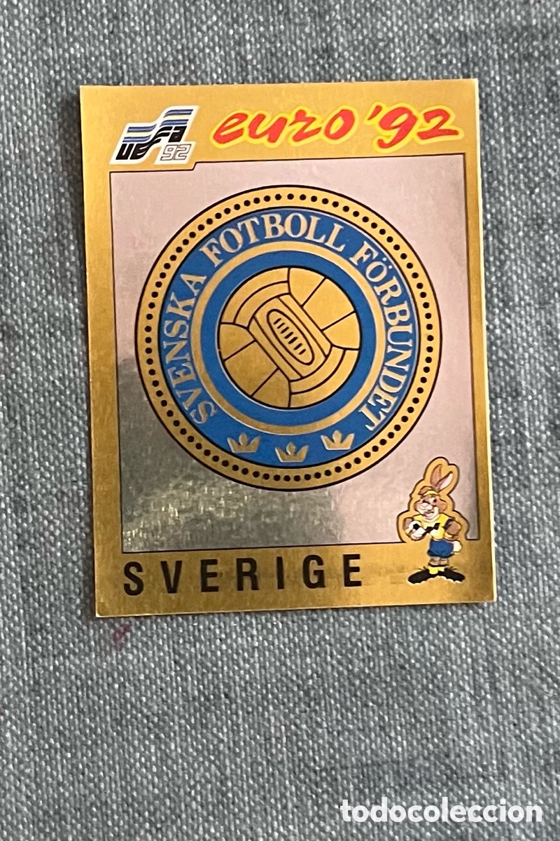 Fu&szlig;ball-Sticker: CROMO N&ordm; 17 - ESCUDO SUECIA - EURO SUECIA 92 PANINI - NUNCA PEGADO - SVERIGE