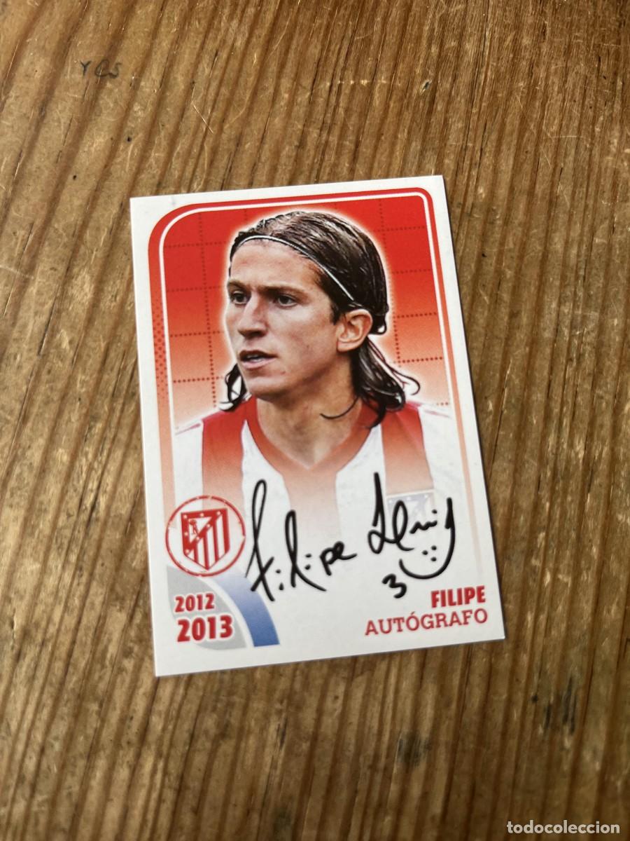 Cromos de F&uacute;tbol: CROMO SIN PEGAR NUNCA PEGADO COLECCION OFICIAL ATLETICO MADRID 2012 2013 FILIPE LUIS # 81 AUTOGRAFO